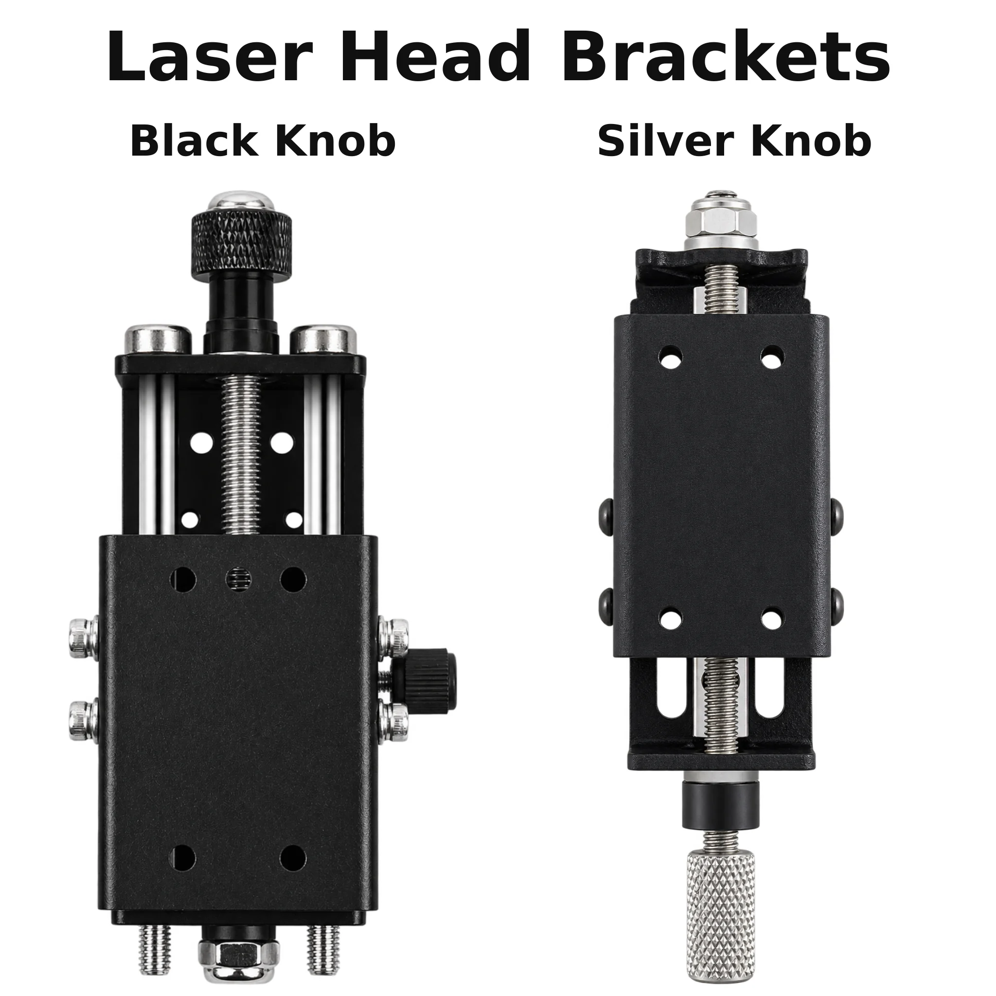 Laser Module Height Adjustment Mounting Bracket Manual Focus Lift Holder Black or Silver Knob for Diode Laser Engraver Head