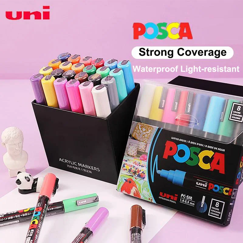 

Uni плакат-маркер Posca PC1M/3M Plumones, комбинированный набор стандартных/вспых цветов, канцелярские товары, товары для рукоделия, детская кисть