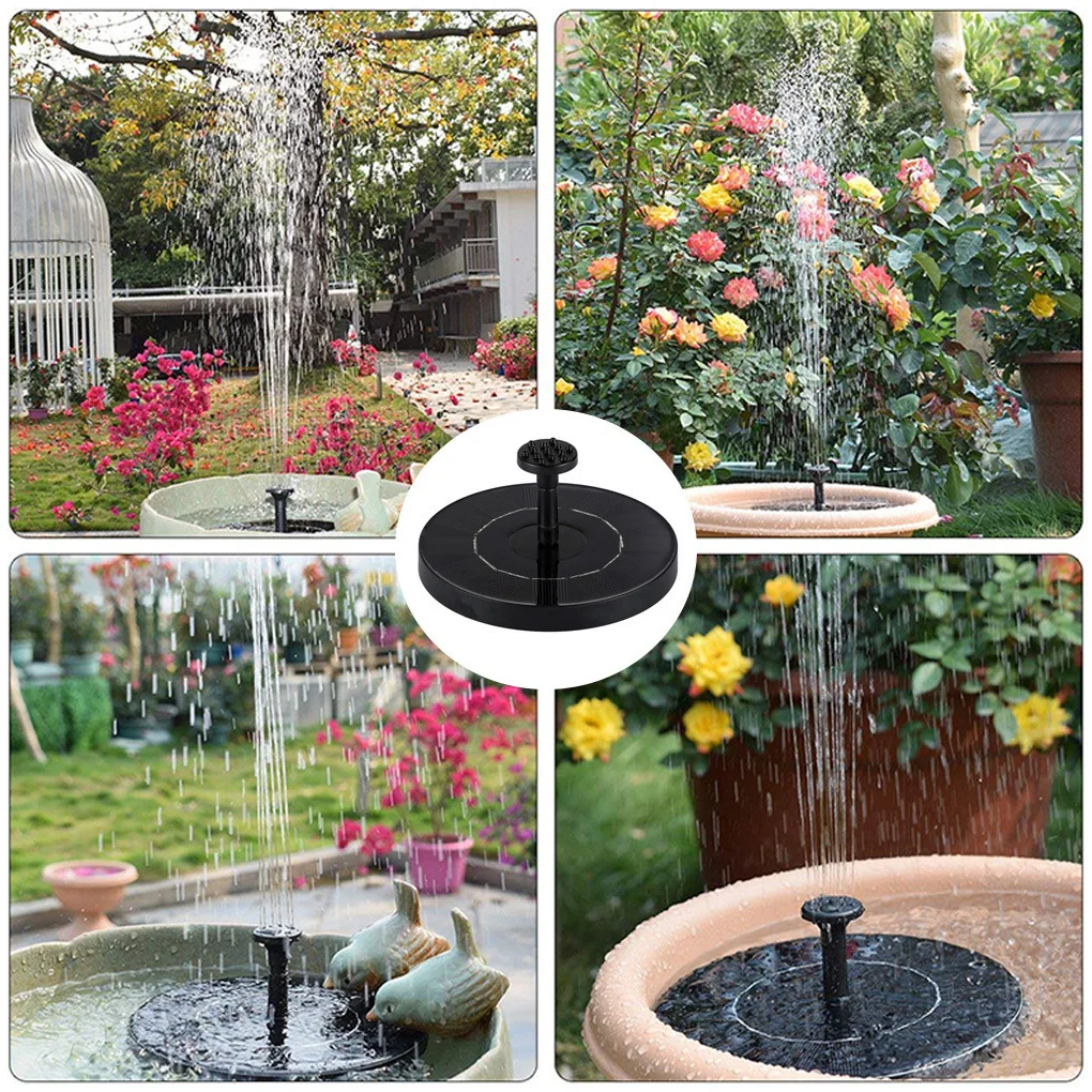Solar Bird Bath Fountains with 7 Nozzles Water Pump Floating Fountains Suitable for Ponds Solar Fountain for Outdoor Garden