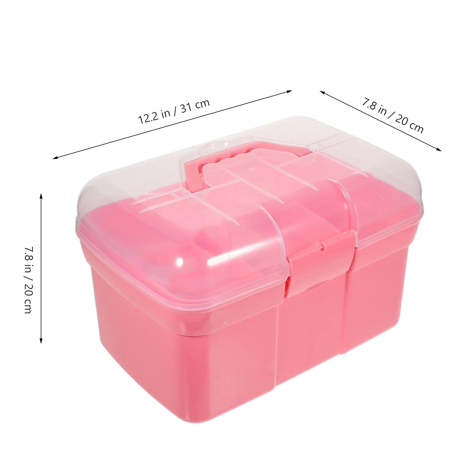 صندوق دواء 31x20x20 سنتيمتر وردي ناعم النهاية حقيبة حمل قوية للطب ومستلزمات الإسعافات الأولية صندوق الإسعافات الأولية