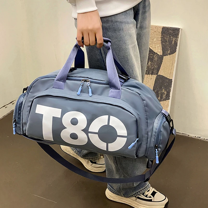Mochila deportiva de gimnasio T80 para hombre y mujer, bolso de mano para Fitness, viaje al aire libre, zapatos de Yoga, bandolera de hombro, bolsa