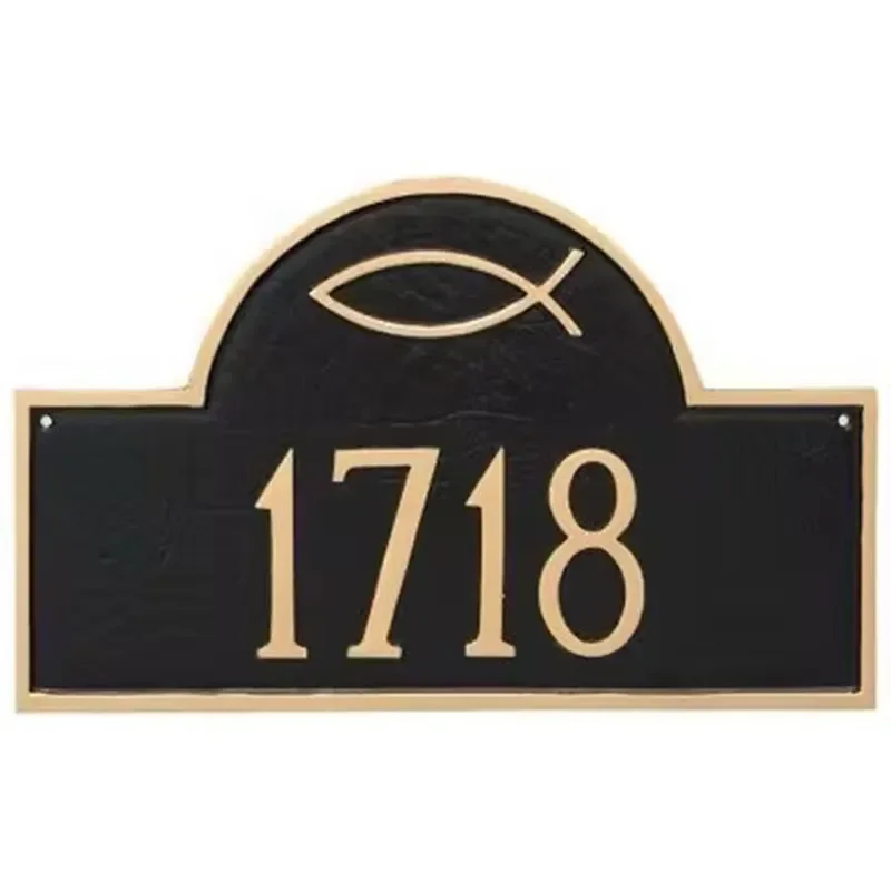 Durable Modern Custom Design Wall Outdoor Brass Plaque Sign for Hotel Lobby Digital Doorplate Decoration
