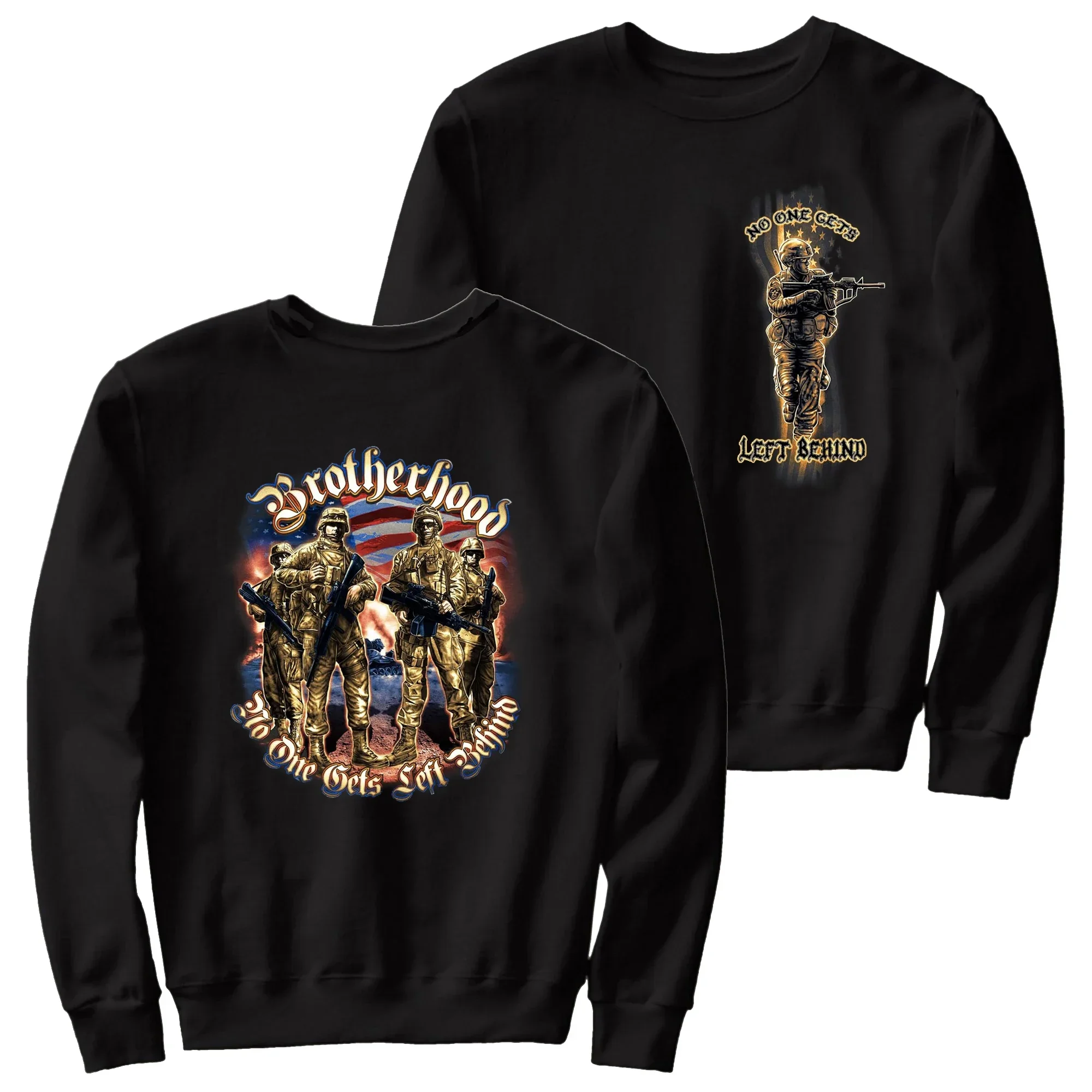 No One Gets Left Behind - US Army Brotherhood Pullover Hoodie New 100% Cotton Comfortable Casual Mens Sweatshirts Streetwear