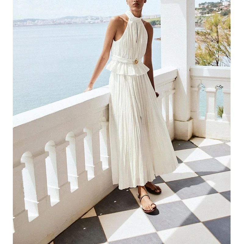 Zomer Dames Faion Design Verfraaid Gouden Kanten Kraag irt Loose Fit Svel Polyestervezel Casual Sle