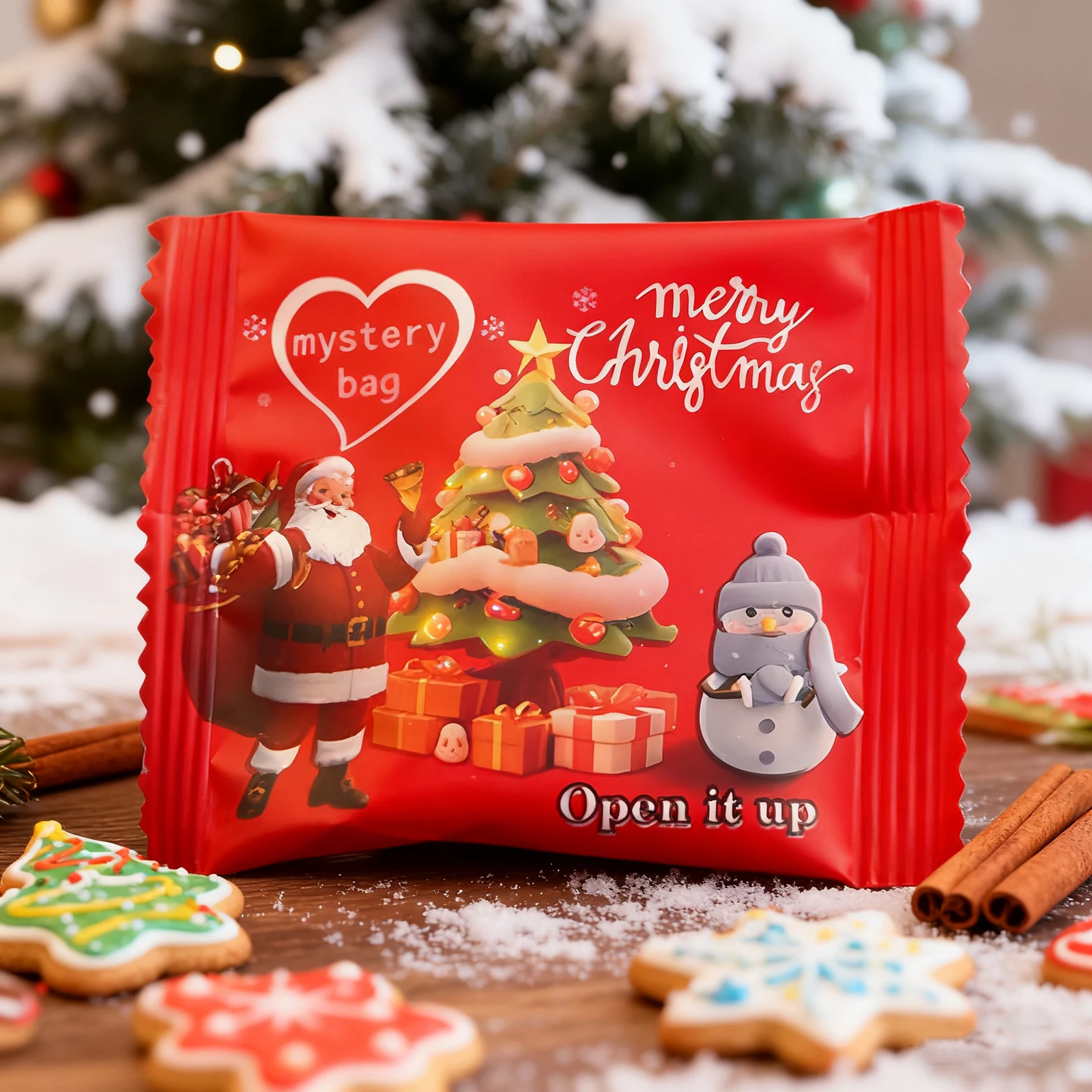 50/100 قطعة عيد الميلاد حقيبة أعمى غامضة مع توهج في الظلام ميزة مصغرة حقيبة غامضة نماذج الراتنج الحيوان لعيد الميلاد #6