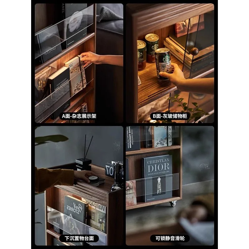 Simple living room display cabinet Household study storage solid wood locker