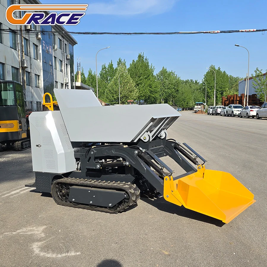 عالية الأداء 1000 كجم منجم زراعي مجنزرة الناقل قلابة قلابة زاحفة صغيرة #6