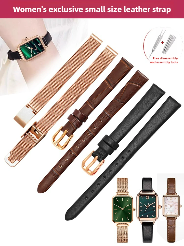 Ladies Watch Strap Leather for DW Julis Burberry Blue DK Small Green Watch Small Size Strap 6/8/10 Mm