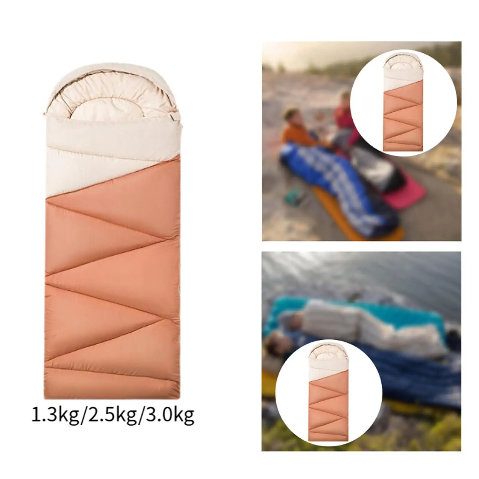 

Camping Sleeping Bag with Hood Envelope Sleeping Bag Warm for Adults Cold Weather for Camping Traveling Winter Music Festival