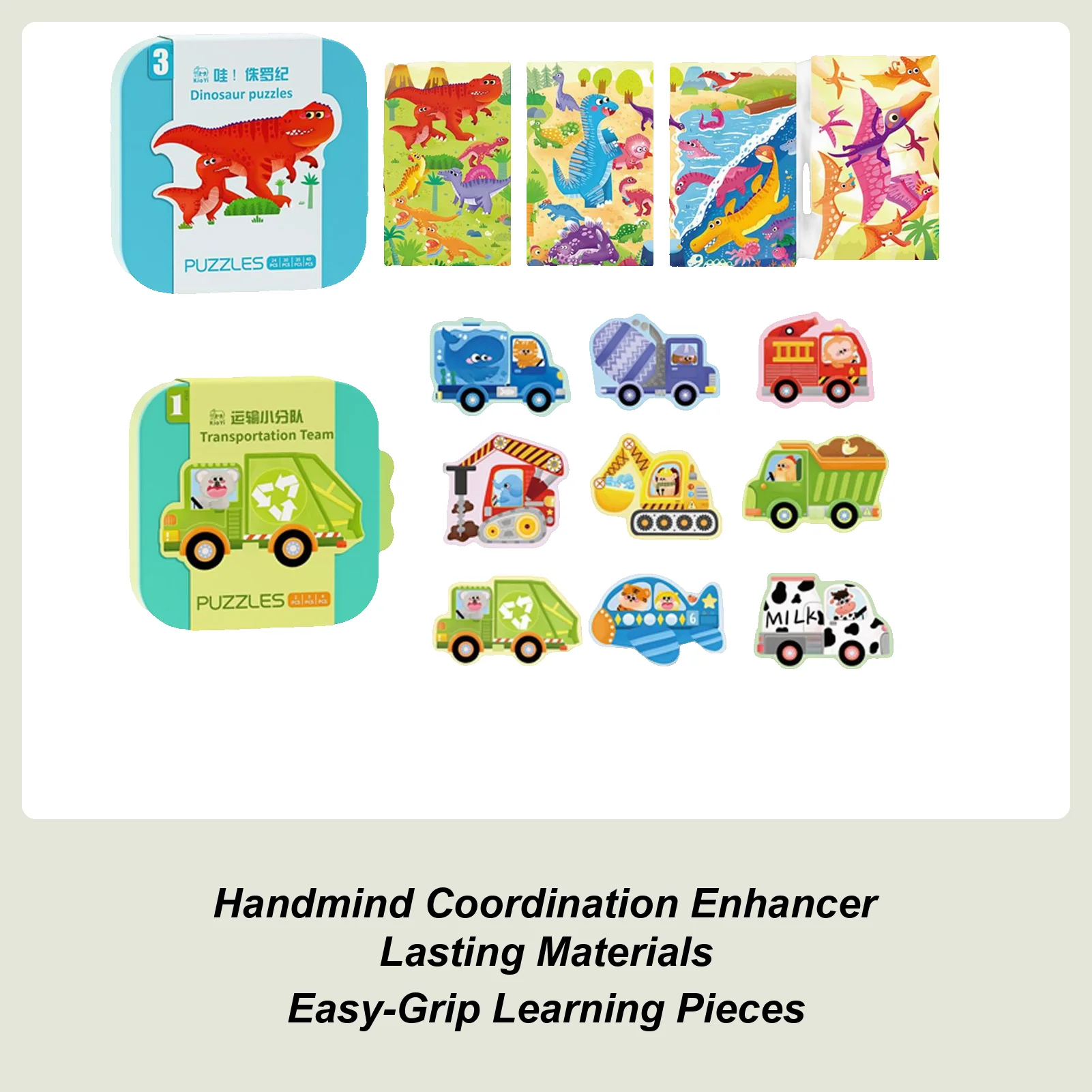 Kids Puzzles Educational Cartoon Board Game Educational Puzzles For 3-5 Years Old Boys Girls Christmas Stocking Stuffers Travel