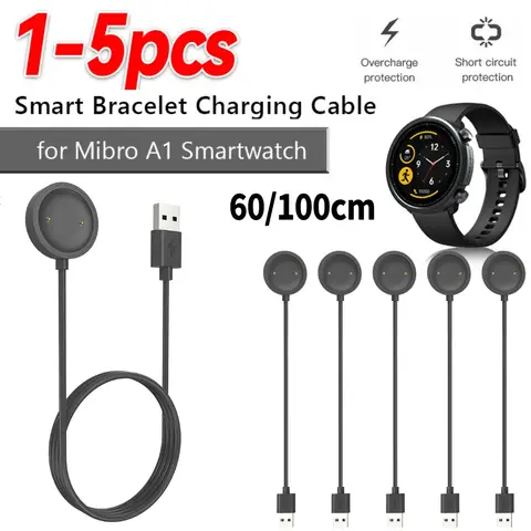 60/100cm Charger Wire Charging for Mibro A1 USB Smartwatch Watch Charger Adapter Magnetic Charger Dock Replacement Fast Charging