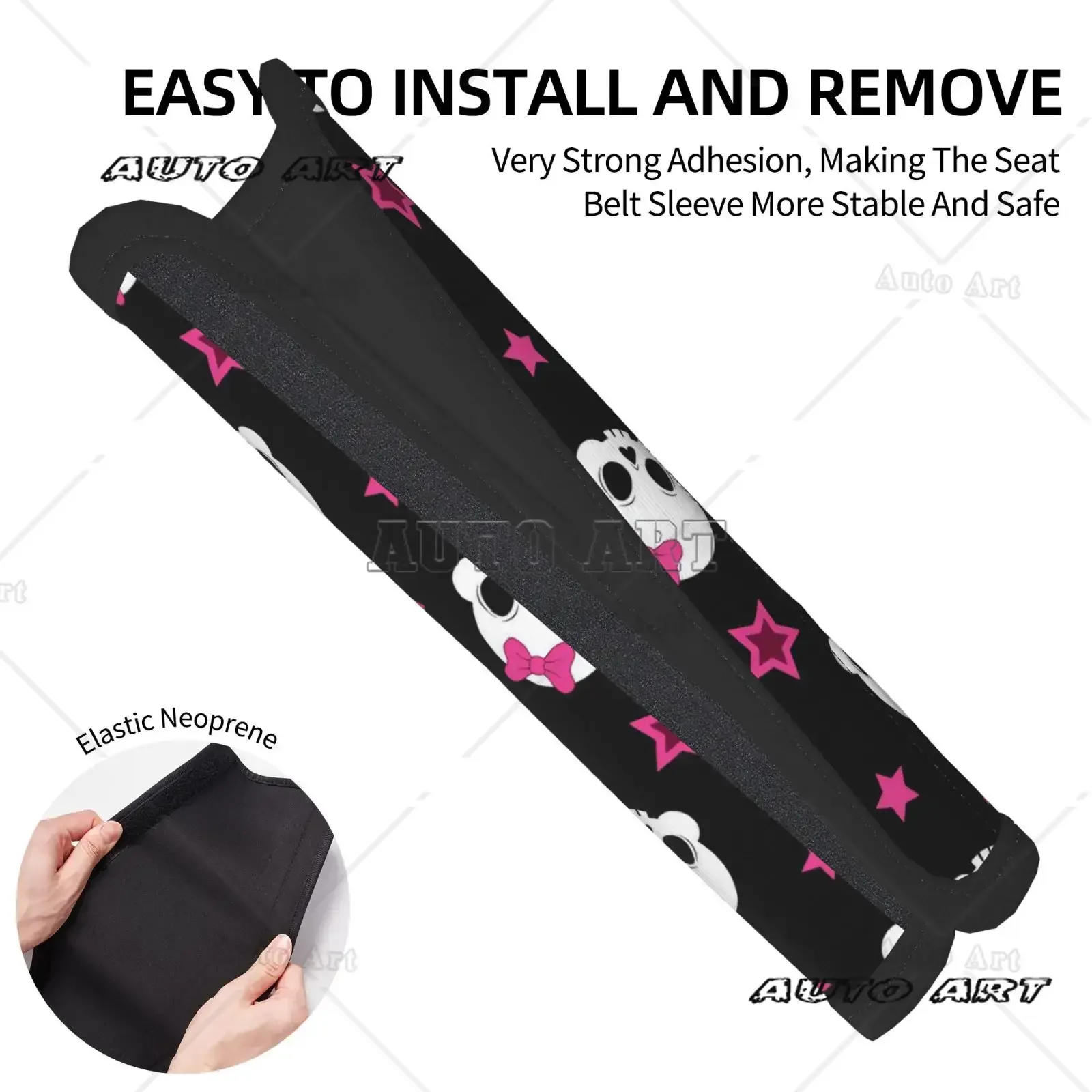 2-piece Skeleton and Star Car Seat Belt Cover Suitable for Girls Shoulder Protection Comfortable Anti Pinch Neck Car Accessories