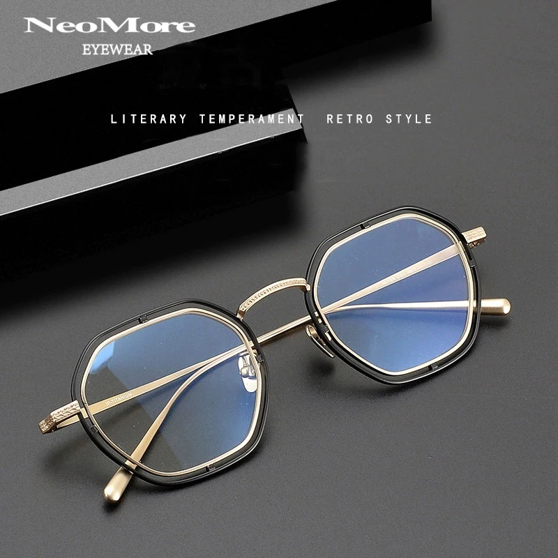 

Exquisite Handmade Pure Titanium Eyeglass Frame Retro Prescription Glasses Fashionable Myopia Eyewear Personality Spectacles