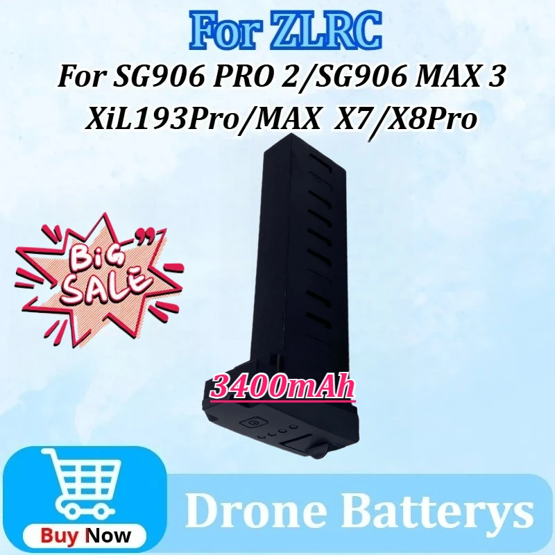 

New 7.6V 3400mAh Battery for ZLRC SG906 PRO 2/MAX X7/X8Pro/SG906 MAX 3 XiL193Pro RC Lithium Polymer Li-po Quadcopter Spare Parts