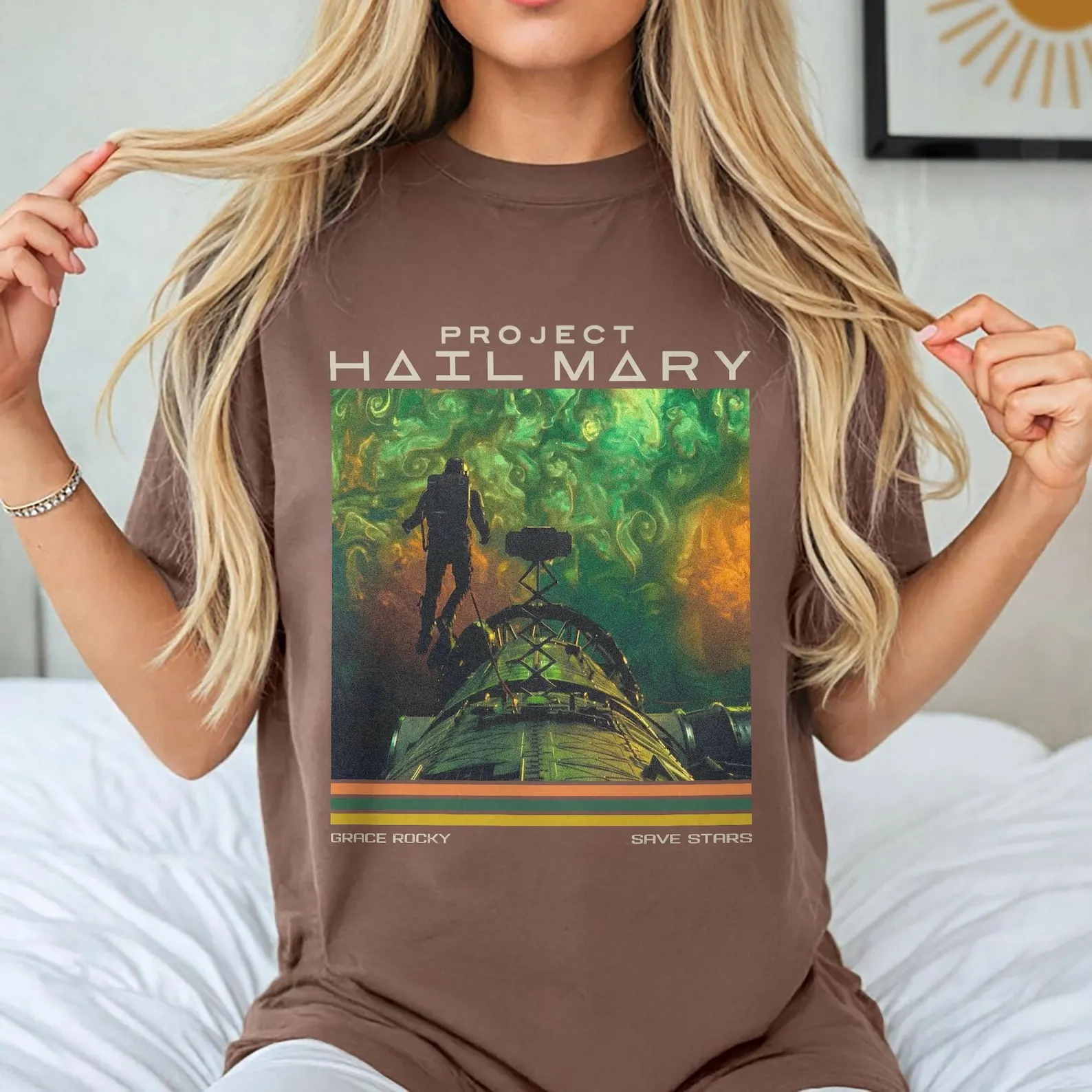 Project Hail Mary Spacecotton Shirt, Grace Rocky Save Stars, Andy Weir Fan Gift, Sci-Fi Book Lover Tee - view 6