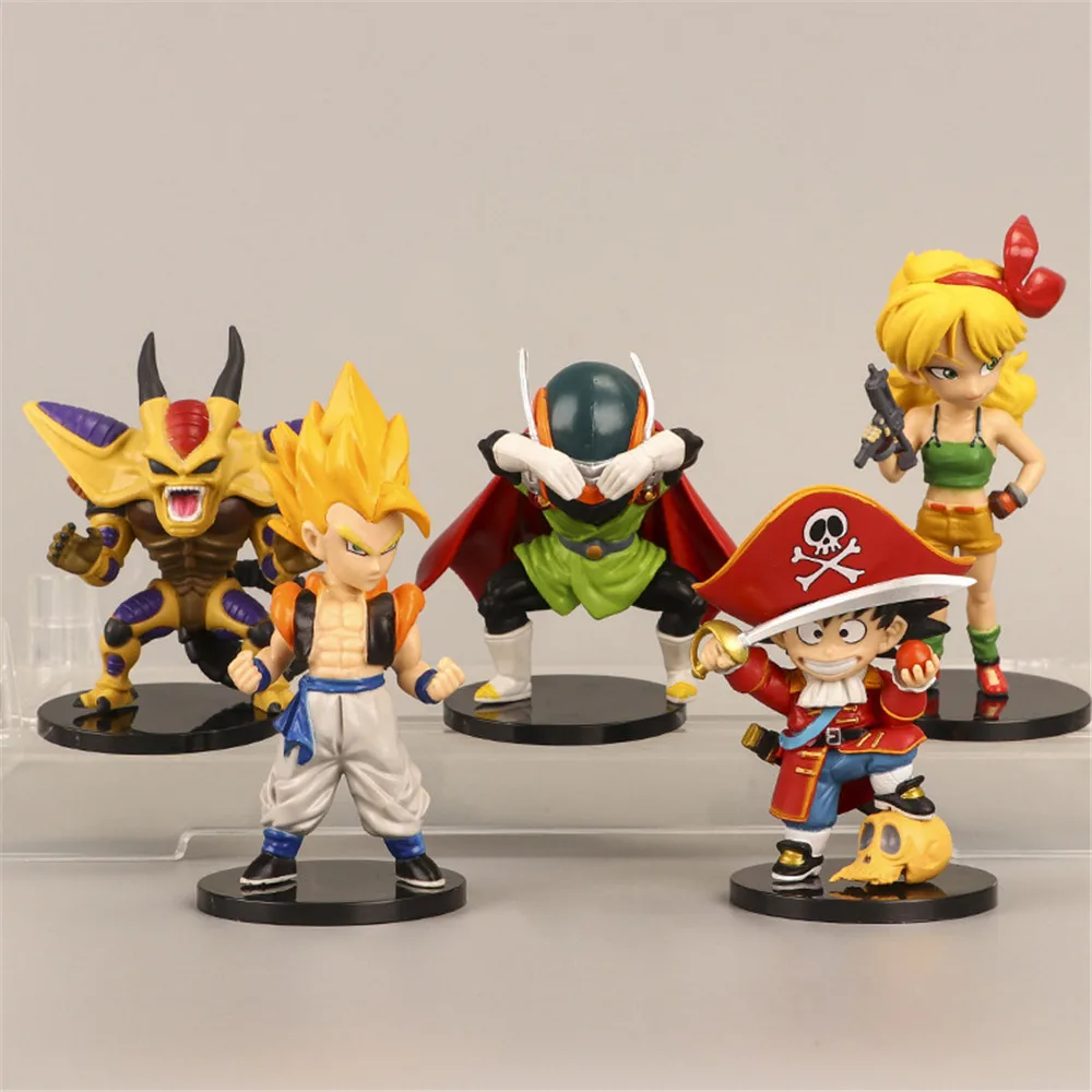 5pcs/set Dragon Ball Z Figurine DBZ Super Saiya Son Goku Son Gohan Launch PVC Action Figure Anime Model Kids Toys Doll Gifts