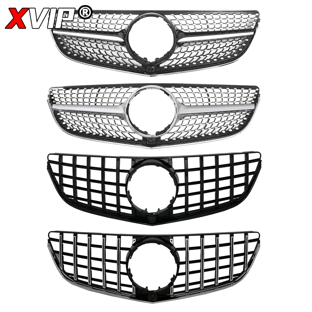 XVIP Front Glossy Black GTR Style Bumper Grille For Mercedes Benz E-Class W207 E250 E350 E400 E500 2014-2016 Tuning Accessories