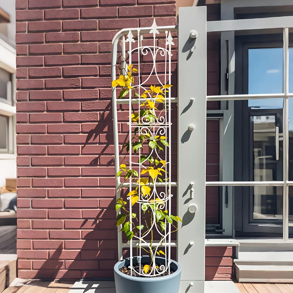 1 set of 82.68-inch high x 9.8-inch wide metal plant grid, indoor/outdoor metal garden grid, potted plant climbing indoor plant