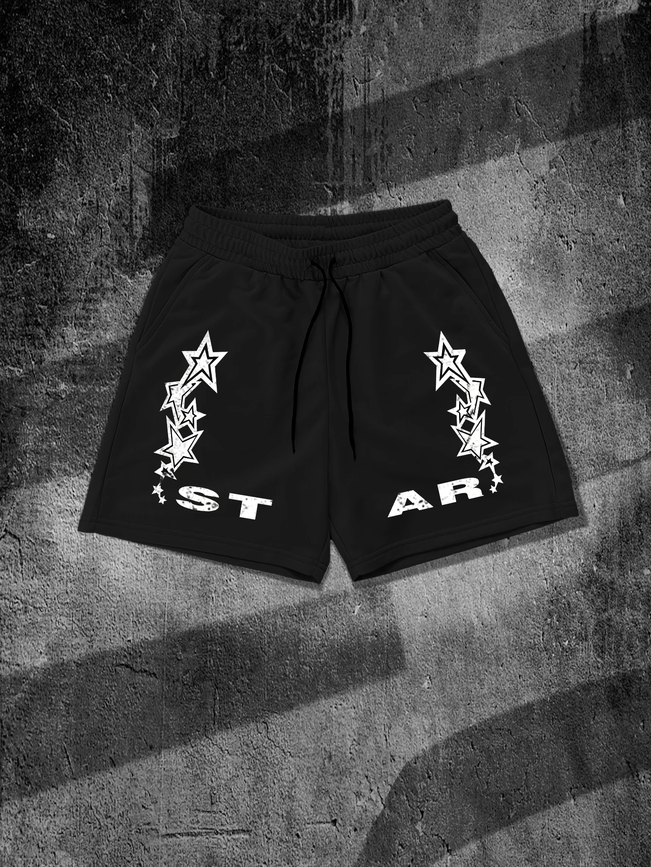 

Men's Star Letter Graphic Print Casual Shorts Hip Hop Streetwear Drawstring Waist Quick Dry Summer Daily Sports Shorts