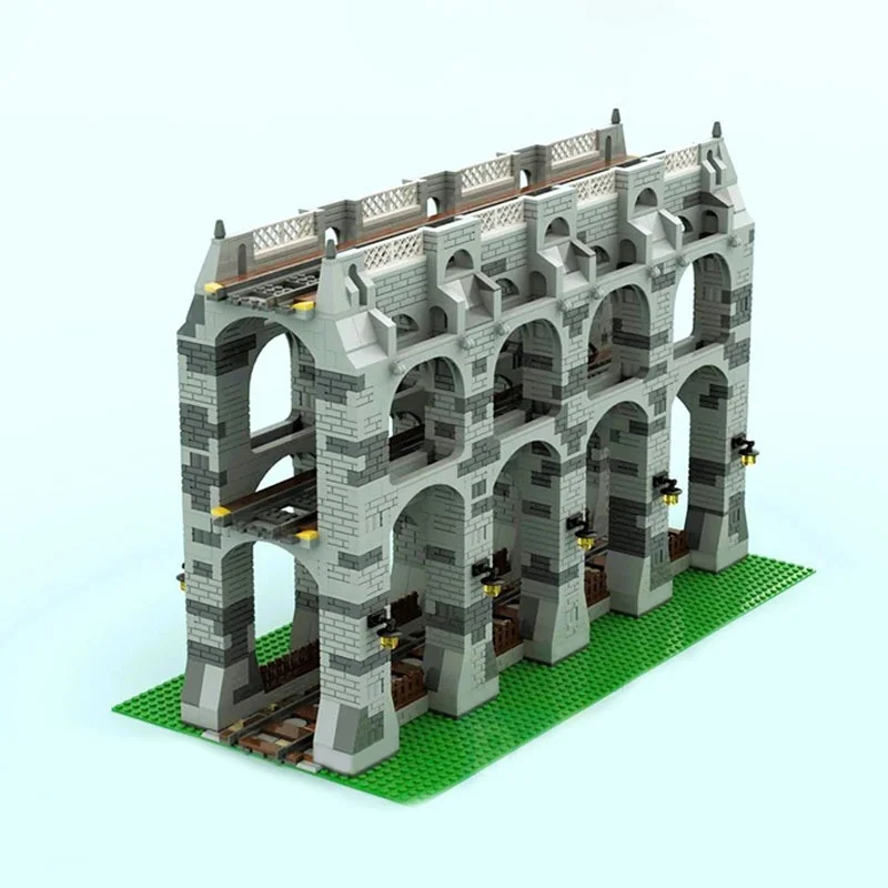 2177 pçs moc ferroviário ponte cityed modelo blocos de construção presentes natal arquitetura montar ideia brinquedo educação tijolo crianças