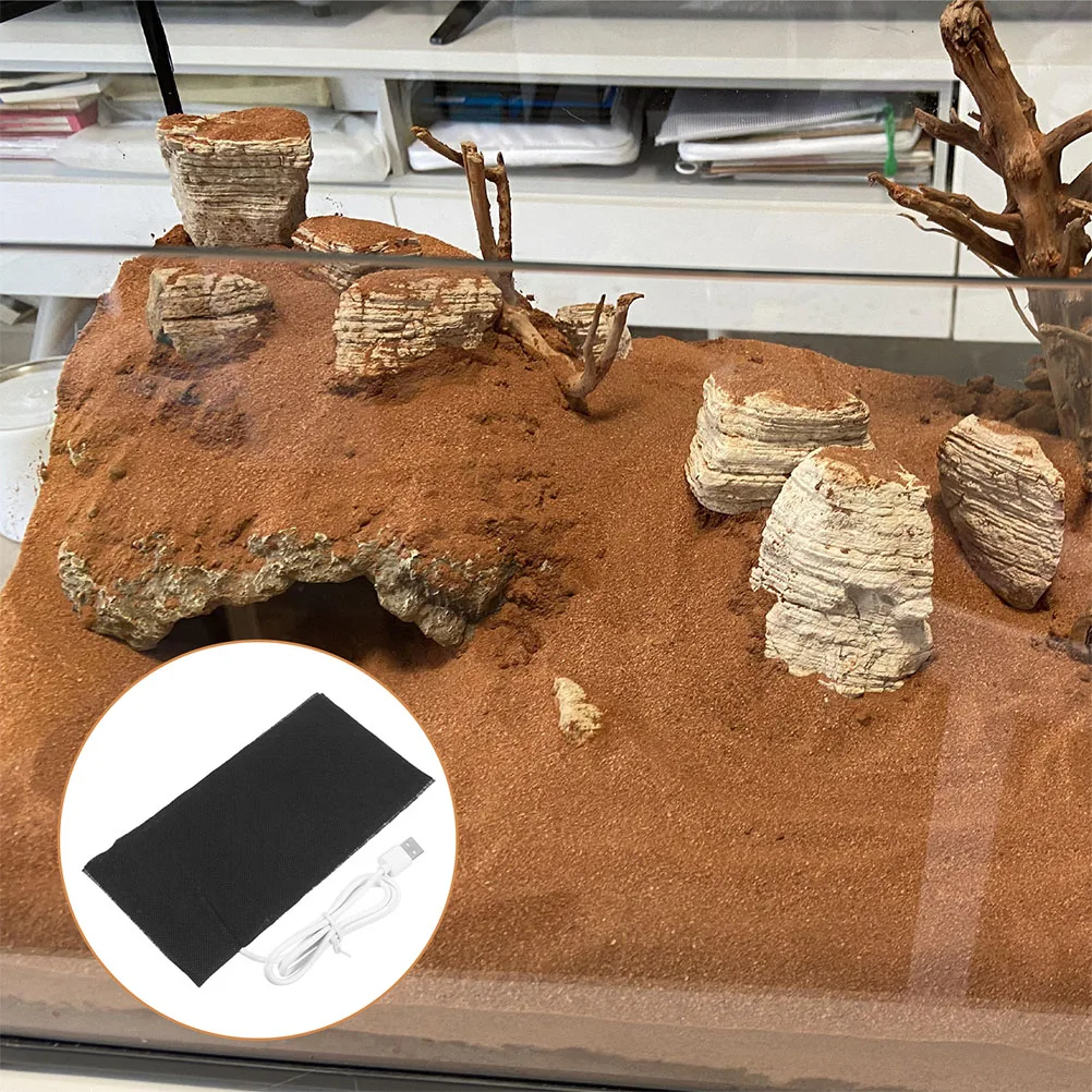 2 قطعة منصات الحرارة الزواحف USB بالطاقة الدافئة حصيرة للثعابين السحالي الناسك السرطانات التدفئة السريعة الحيوانات الصغيرة الموئل درجة الحرارة