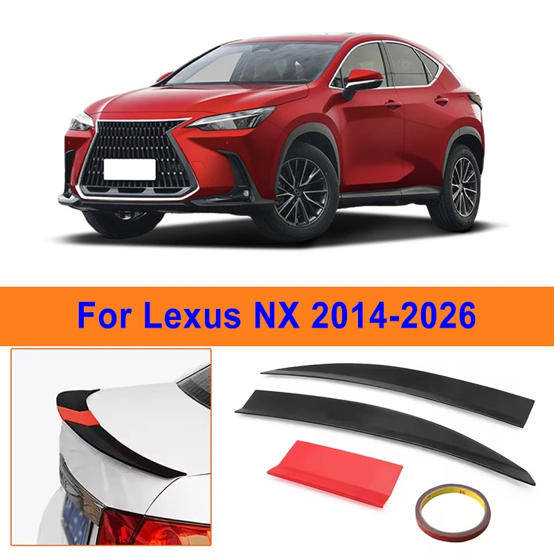 

For Lexus NX 2014-2026 3-Section ABS Rear Trunk Spoiler 115-125cm Adjustable Sports Decor Top Wing Car Exterior Parts
