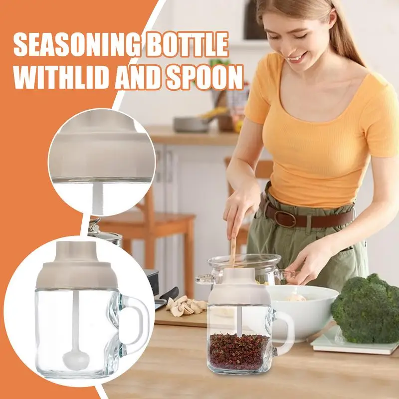 

Salt Container Clear Salt Container With Spoon Home & Garden Supplies For Cooking Baking Dining Tabletop Outdoor Bathroom