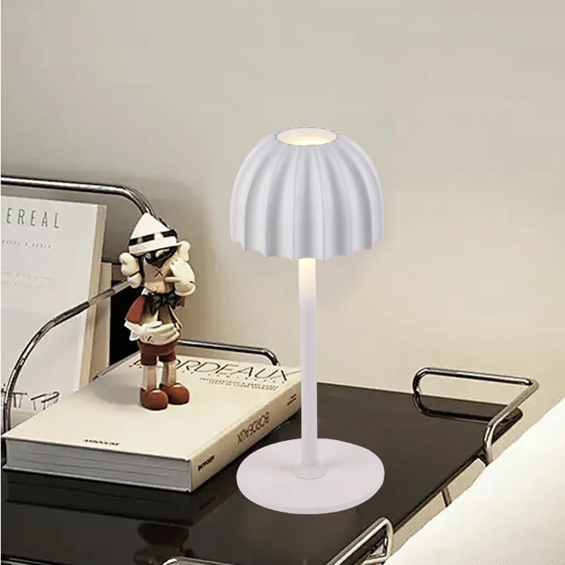 Usb Led Table Lamp Wireless Touch Bedside Table Adjustable Color Temperature Rechargeable Battery Powered Small Table Lamp