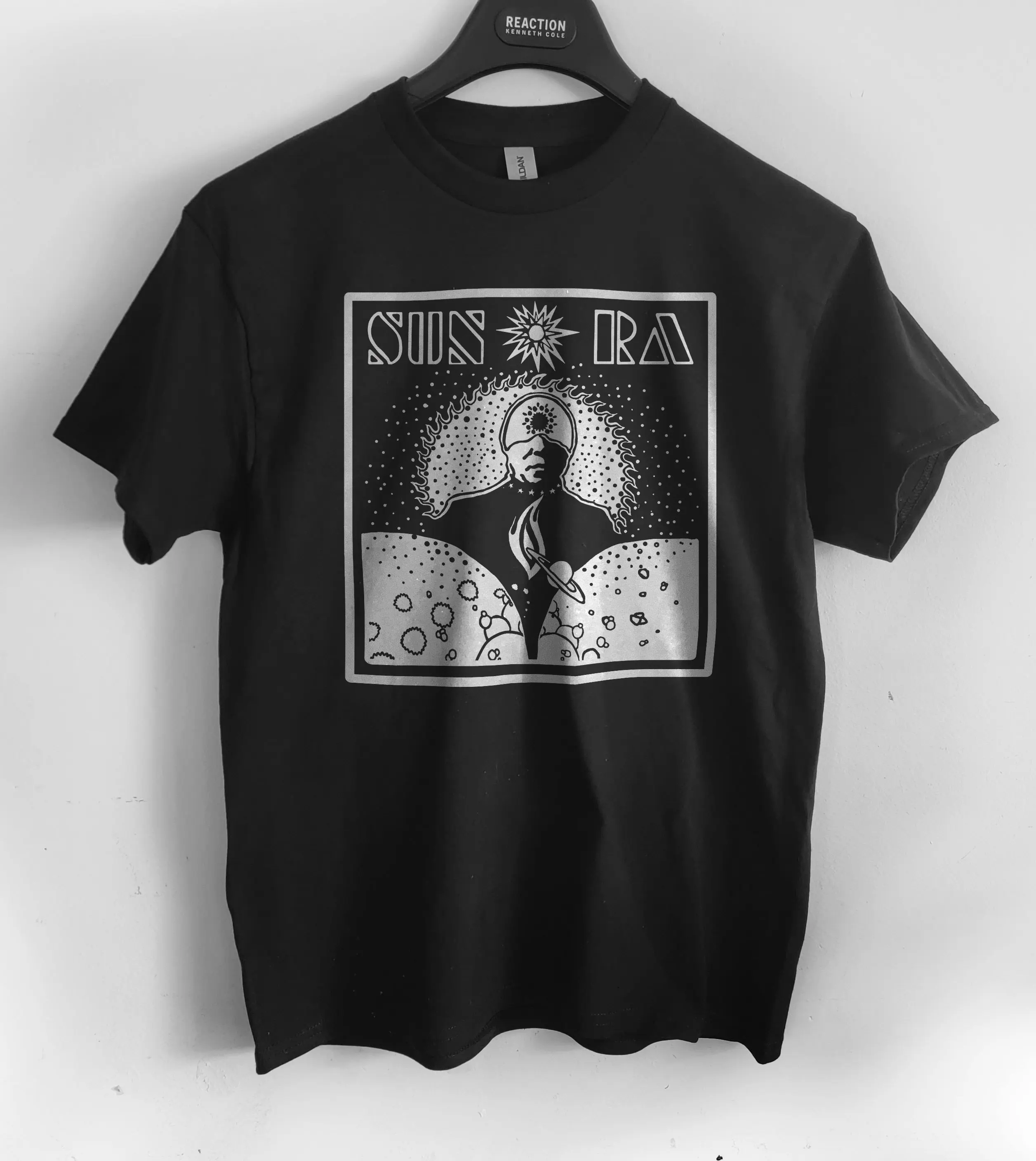 Sun Ra T Shirt Screen Print Short Sleeve Shirt Cotton Black