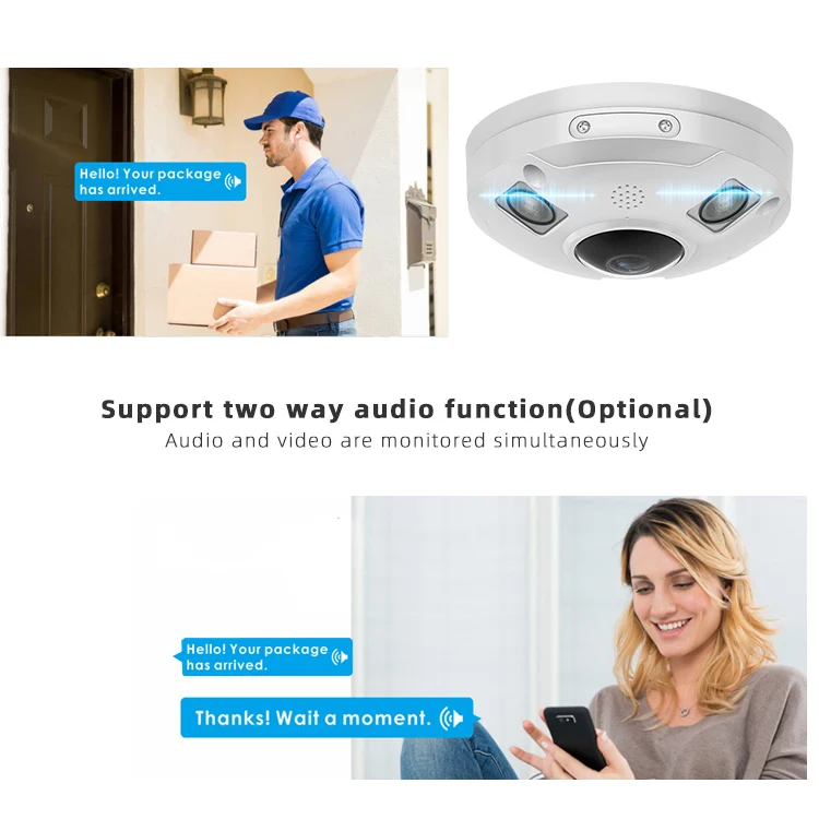 12MP 4K Intelligent Night Vision CCTV Camera Panoramic Fisheye IP POE Security Camera Outdoor