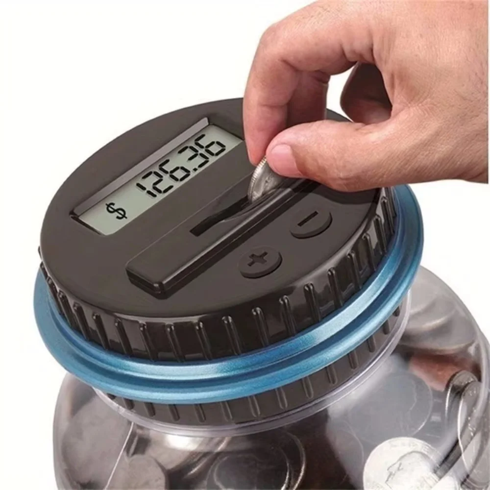 Digital LCD Counting Electronic Counting  Bank For USD EURO Money Coin Money Saving Box Jar Large Capacity Coins Storage Box