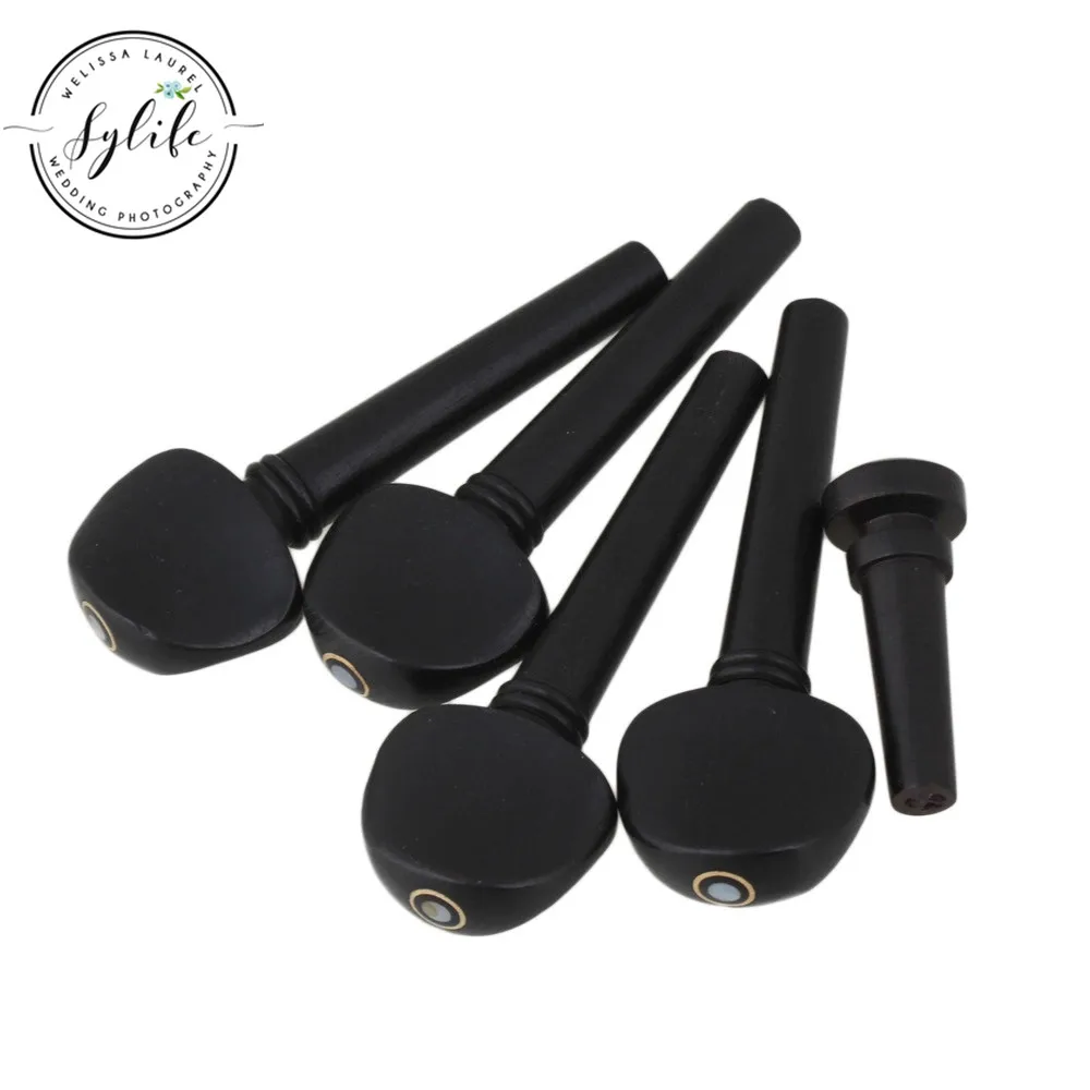 Top Model ebony wood 4/4 violin Tuning Pegs,Endpin Set