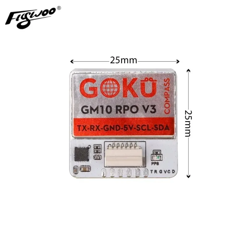 Flywoo GOKU GM10 Pro V3 GPS Module With Compass M10050 GNSS 5V 72‑Channel 1‑10Hz For FPV Drone
