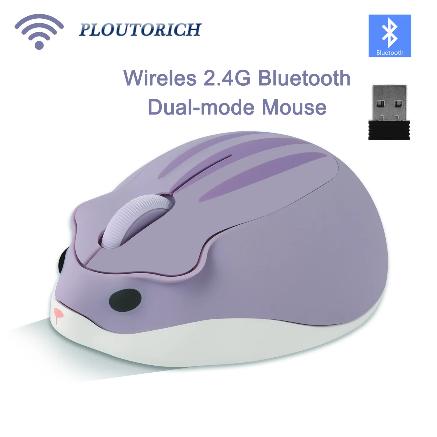 

Wireless 2.4G Bluetooth Dual-mode Mouse Lightweight Mini Portable Plug And Play PC Tablet Phone Universal Girl Or Kid Office Use