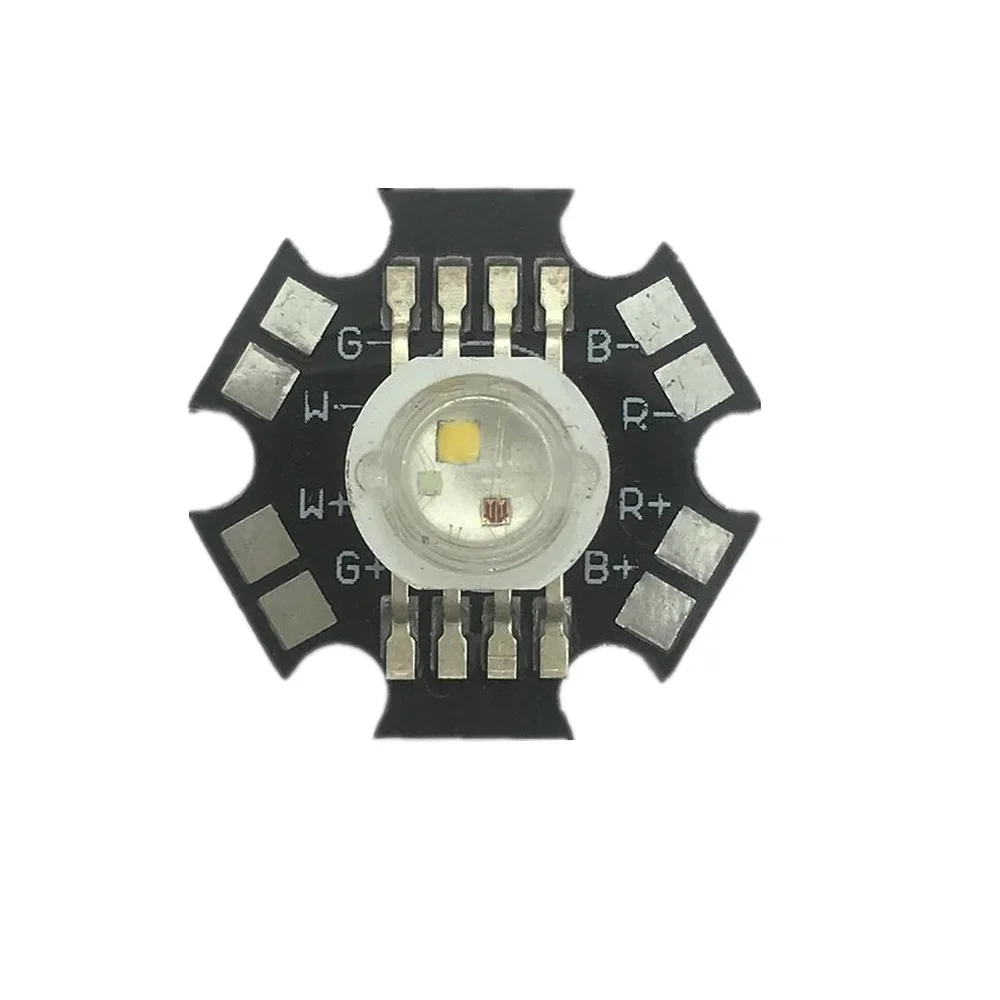 10 Stück 4 W RGBW oder RGBWW LED-Diode, Hochleistungs-LED-Emitter, Chip-Perle, 8 Pins, vierfarbiger LED-Chip, Epistar 45 Mil auf 20 mm Stern-PCB-Basis