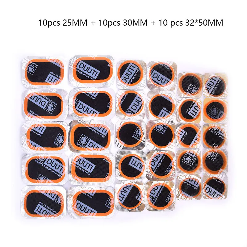 【F】30pcs Mixed Size Tire Patches Quick Drying Without Glue Inner Tire Repair Patch
