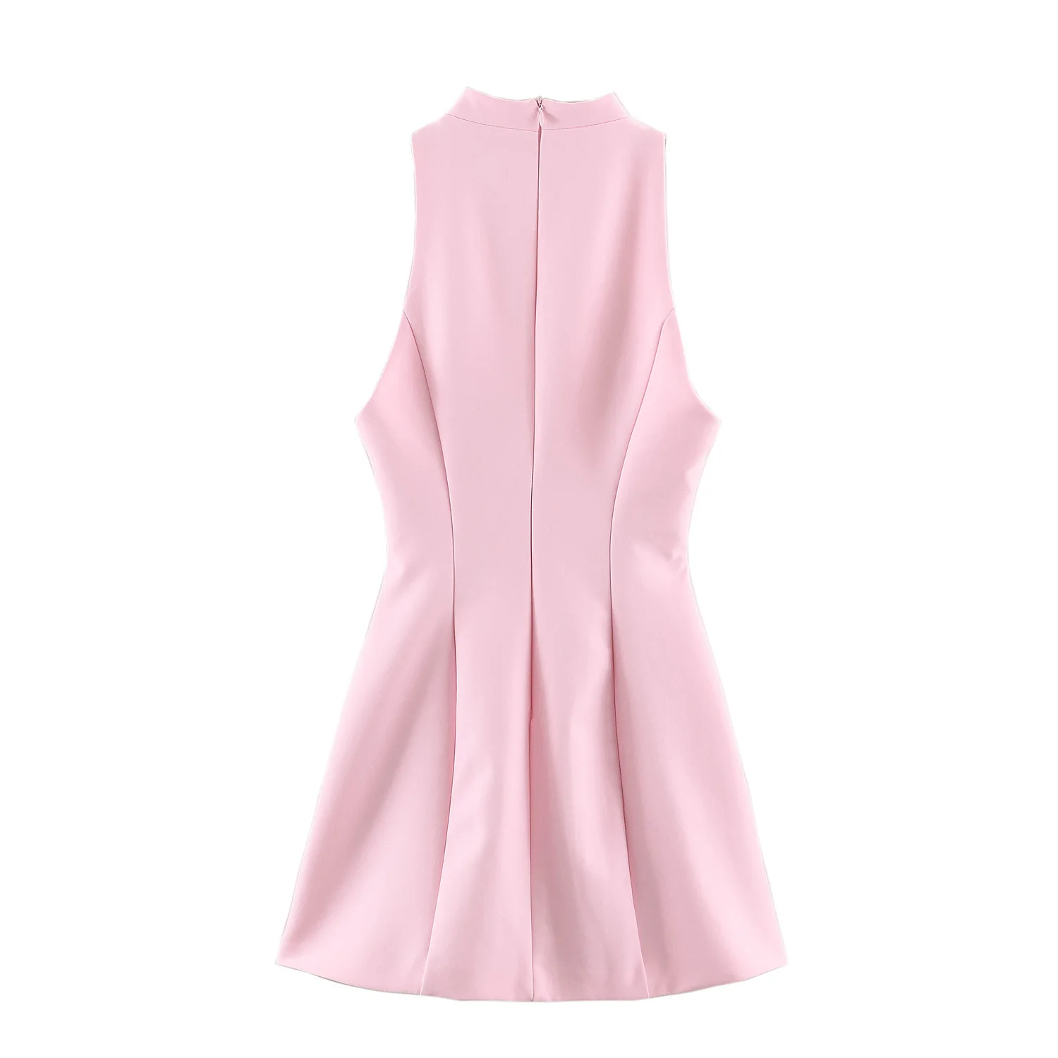TFMLN Damen Neckholder-Minikleid 2026 Sommer Einfarbig Ärmellos Club-Party Figurbetont Cut-Out-Design Streetwear Mode Elegant – Detail 9