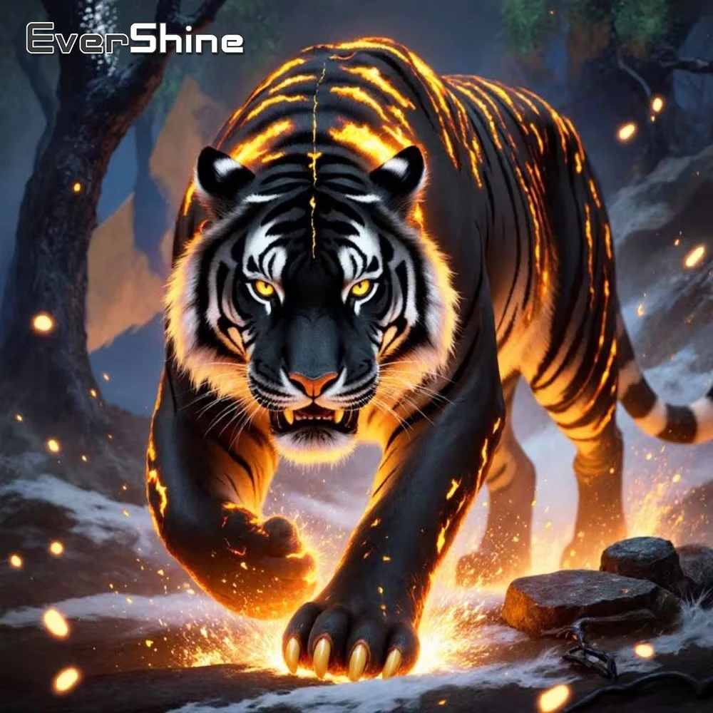 EverShine DIY Diamantmalerei, Tiger, Tier, Acryl, Bastelbedarf, Stickerei, Bild, Strass, Diamantmosaik, handgefertigtes Geschenk