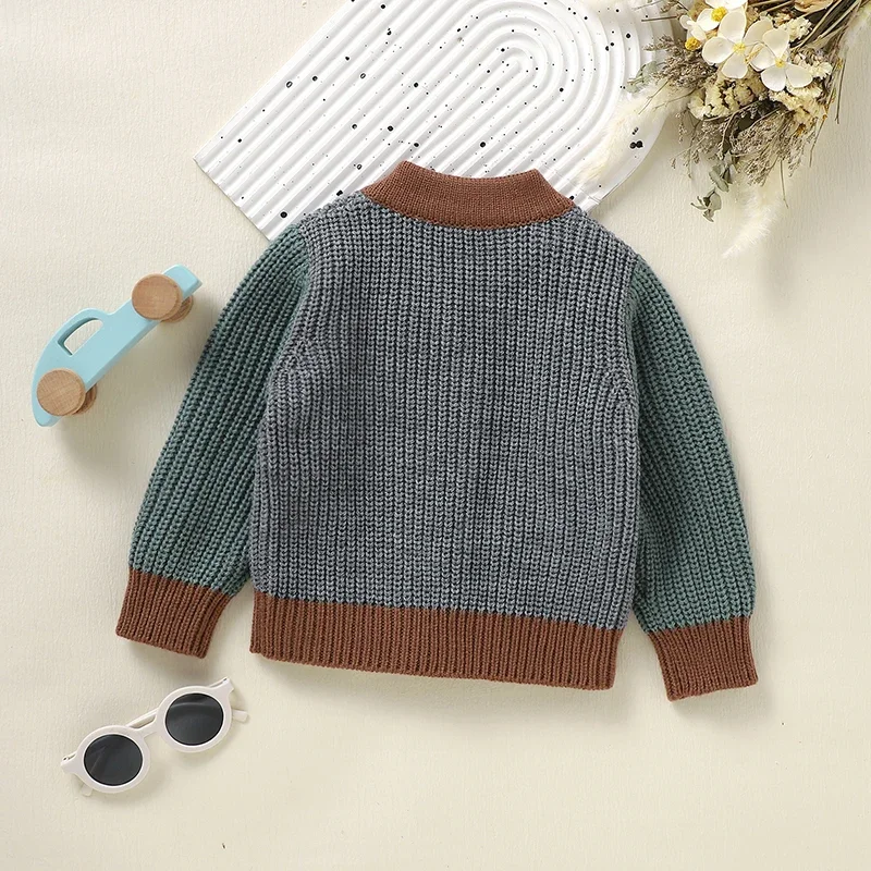 Baby Sweaters Knitted Newborn Boy Chlidren Cardigan Long Sleeve Autumn Fashion Patchwork Infant Girl Clothing Warm Tops Outwear