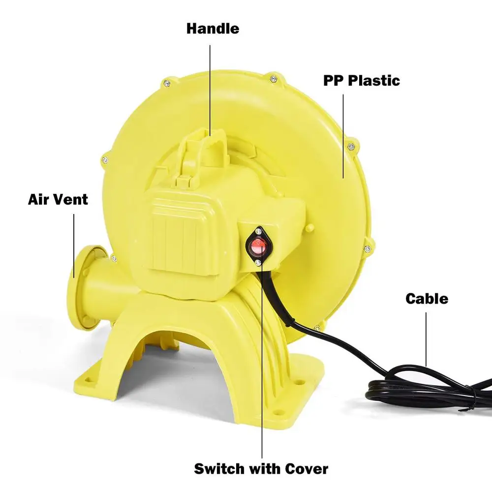 Powerful 480W Air Blower Pump Fan Inflatables Efficient High Pressure Bouncer Blower Portable Lightweight Design Quiet Operation