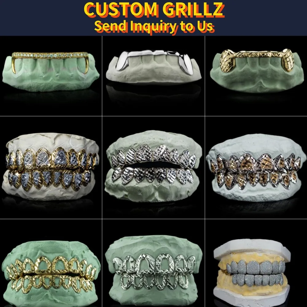 HIPHOP Double Row Drilled Hip Hop Teeth Single Teeth TeethGrills Hip Hop Teeth