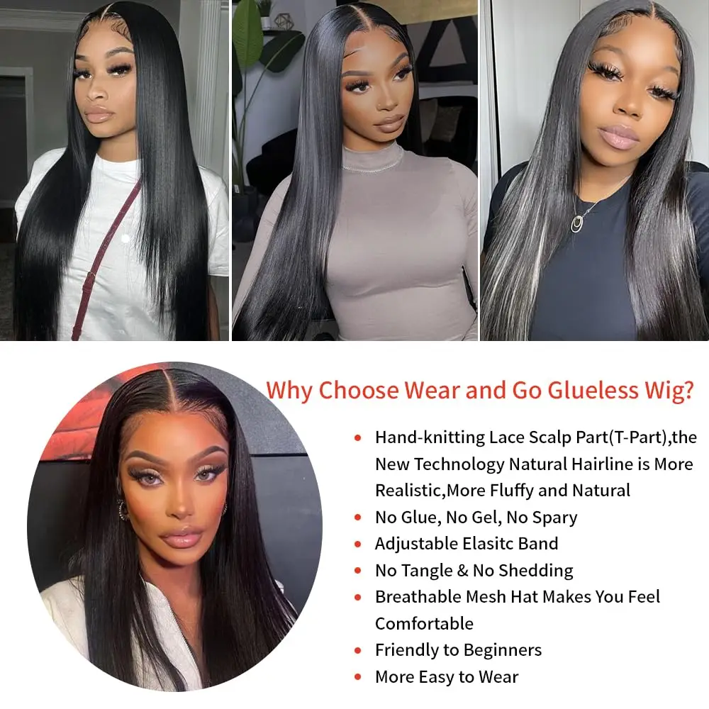 32inch Straight Hd Lace Front Human Hair Wig 210 Density Brazilian Remy Hair Pre Plucked Glueless 4x1 Lace Closure Wig For Women