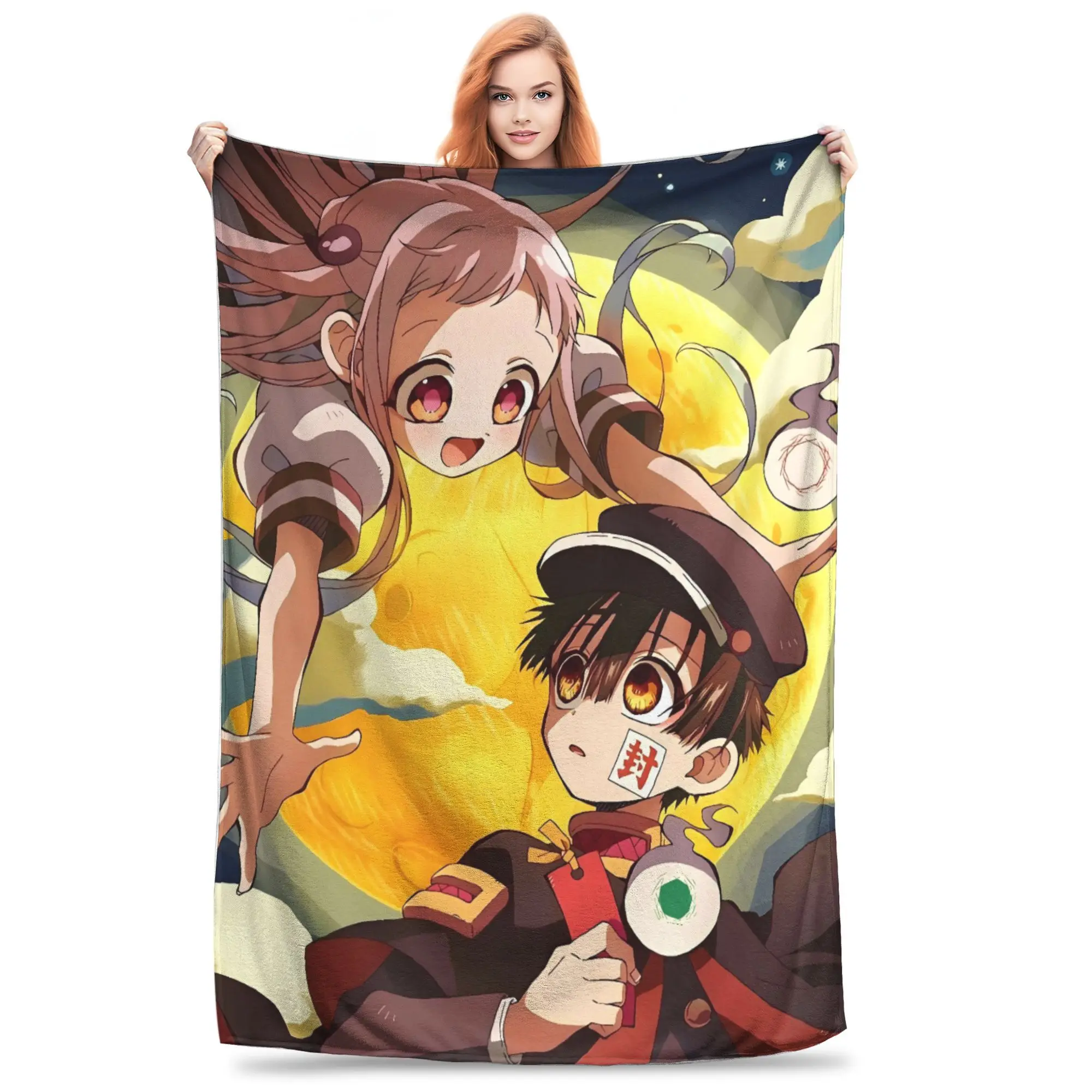 

Hanako Kun Japanese Cute Blanket Warm Soft Novelty Plush Bedding Throws For Home Decor Camping Flannel Bedspread Bed Cover