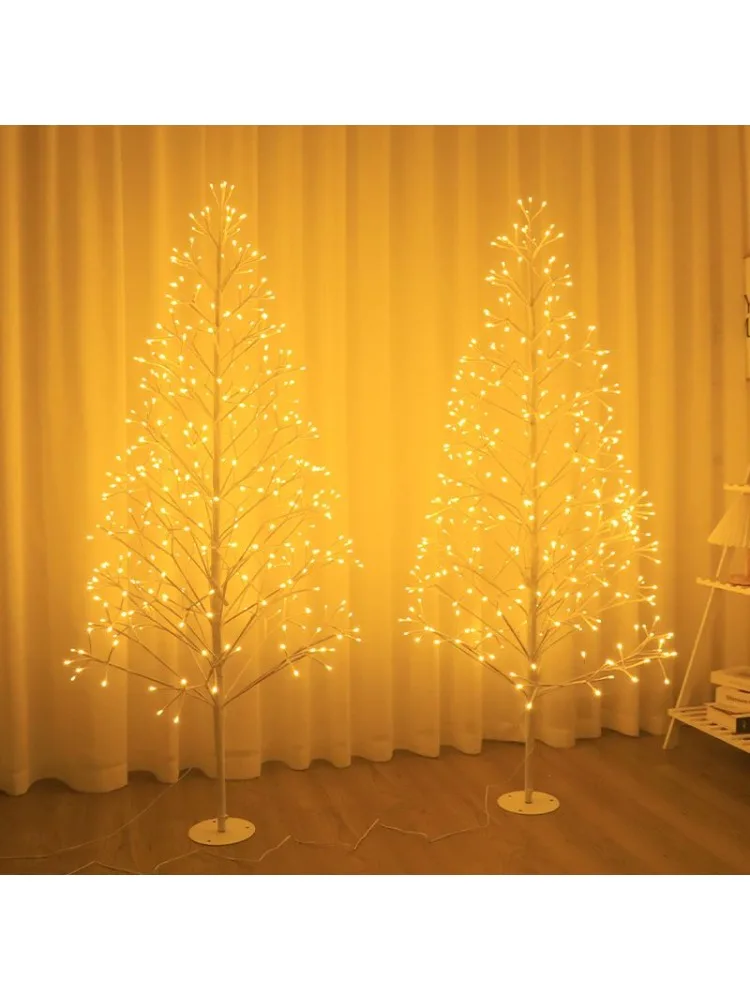 LED simulé arbre de noël chaud couleur chaude chambre simple atmosphère lumière décoration de noël chambre décoration festival