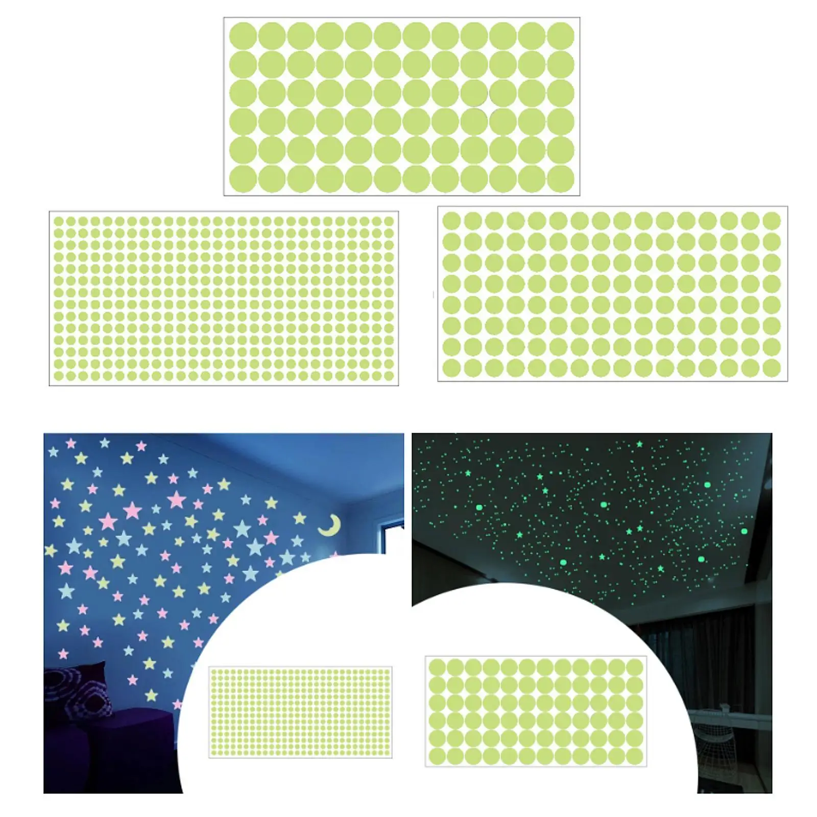 

Светящиеся в темноте звезды, детская спальня, детская съемная светящаяся отделка, светящаяся наклейка для детской комнаты, круглые светящиеся точки