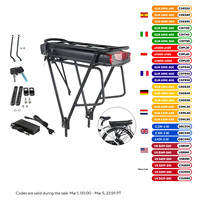 18650 Rear Rack eBike Battery with Luggage Rack 36V 13Ah 15Ah 17.5Ah 48V 12Ah Electric Bike Bateria for 250W-1000W Bafang Motor