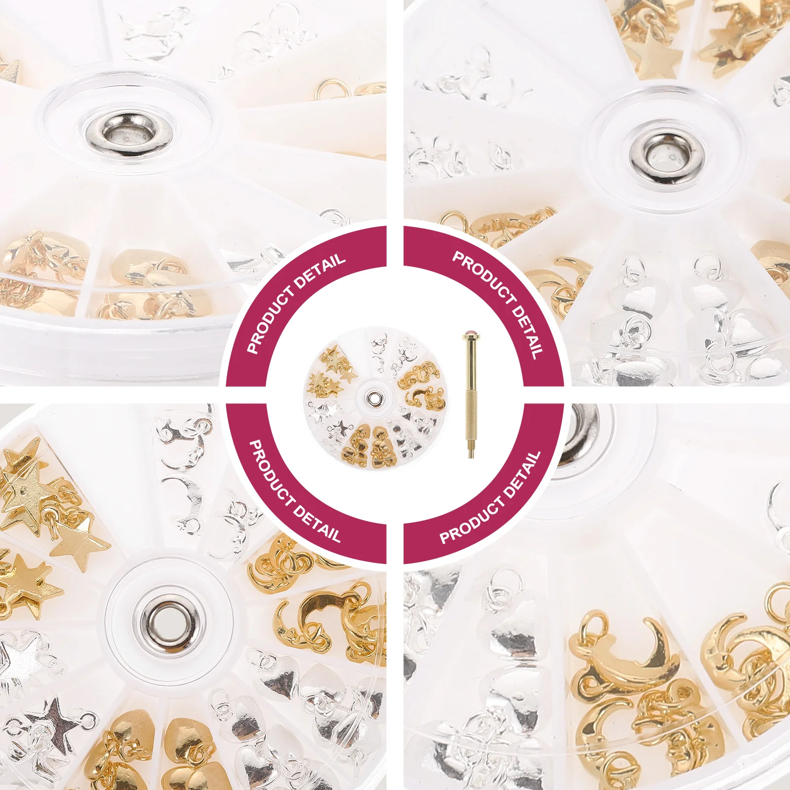 1 مجموعة مسمار الحفر أداة مع استرخى سحر مسمار DIY قلادة مجموعة المحمولة مانيكير ثقب عدة هدية مانيكير ثقب قلادة