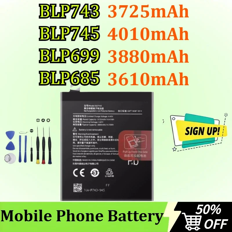 SWZY Replacement Battery BLP743/745 BLP699/685 for Oneplus 7T/7T Pro/7 Pro/7 Plus/6T/7 Mobile Phone Batteries + Tools