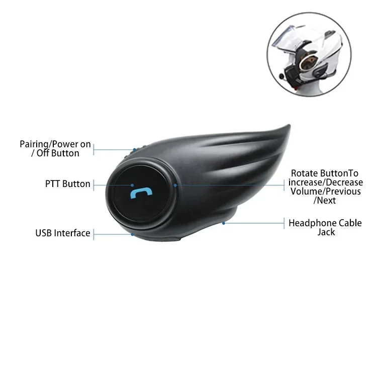 

1000 Meters Group Chat Wireless Communication Motorcycle Intercom Bluetooth Helmet Headset2025