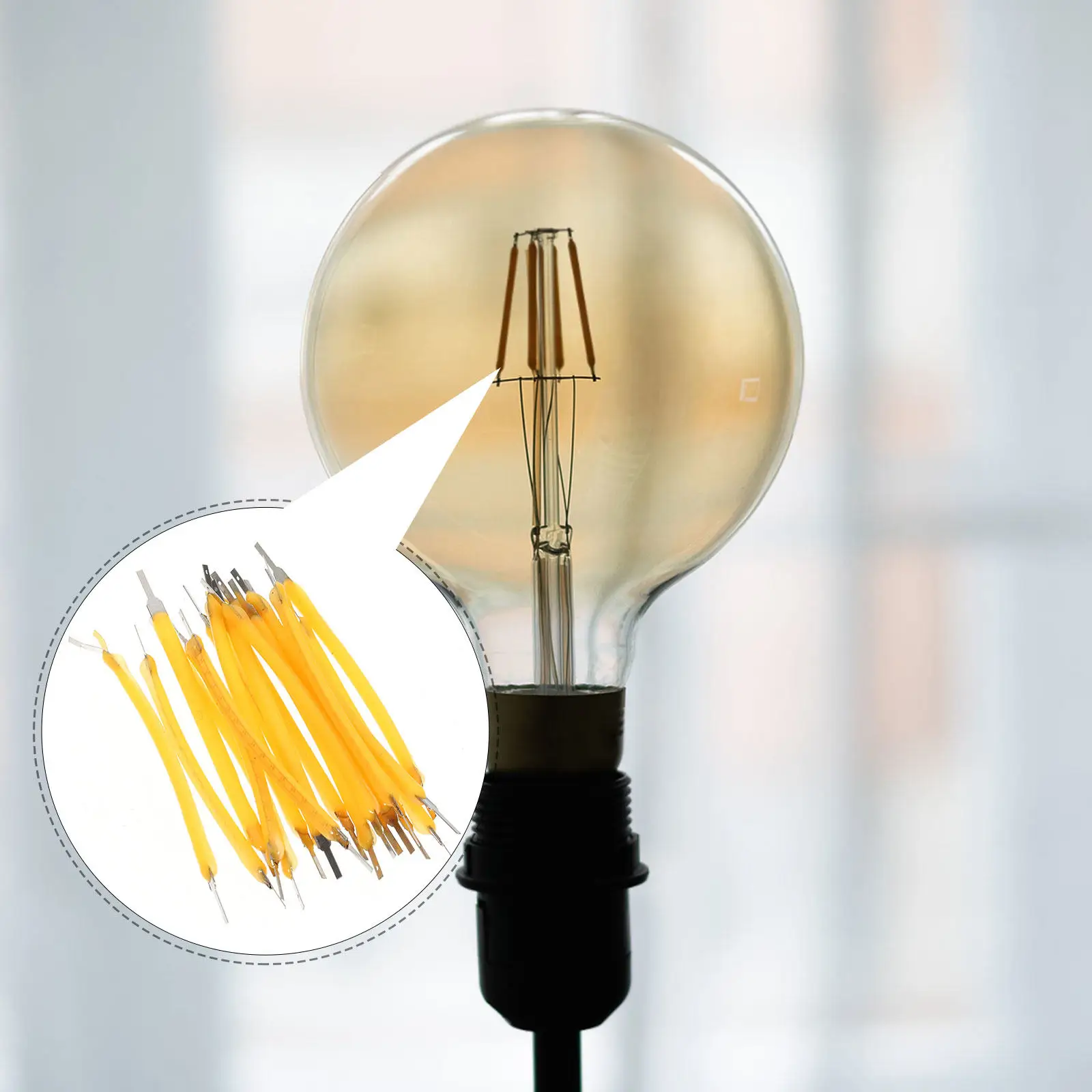 25Pcs LED Filament Lamp Parts 3V 40Mm Ultra Low Power Consumption Flexible Design for LED Replacement Parts Incandescent Bulb